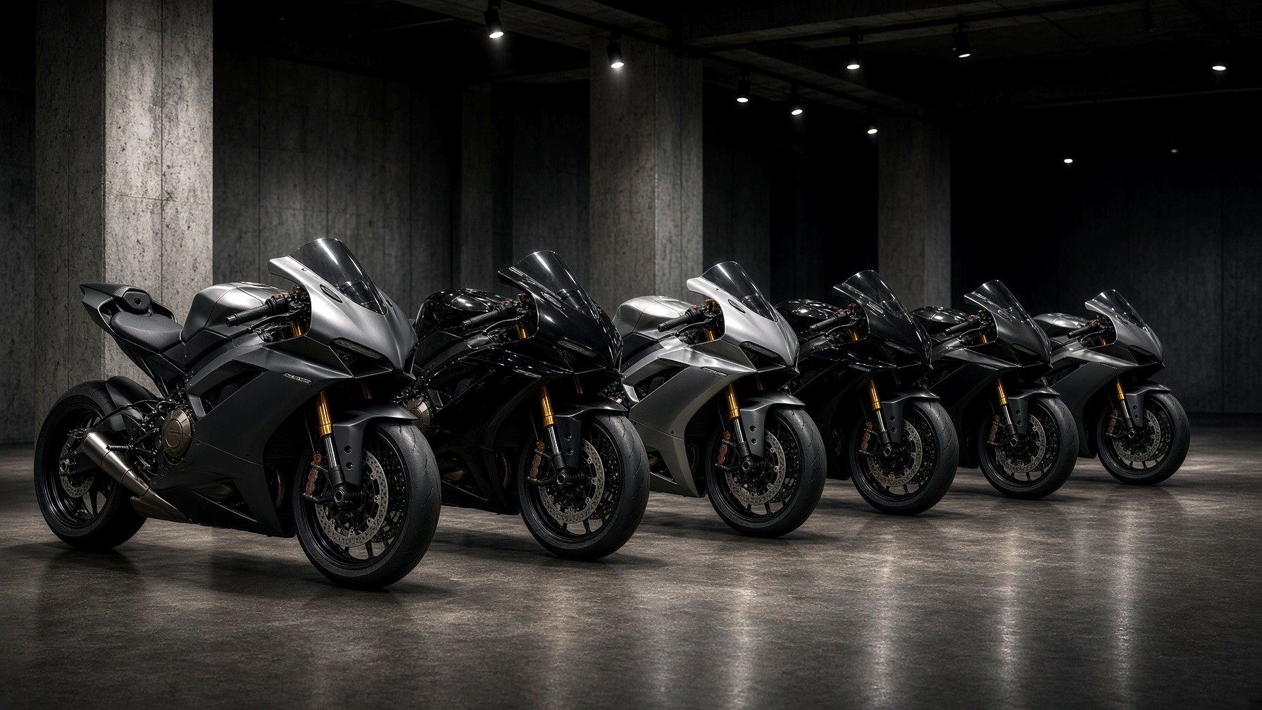 Línea de motos en el concesionario FR´Bikes de Madrid